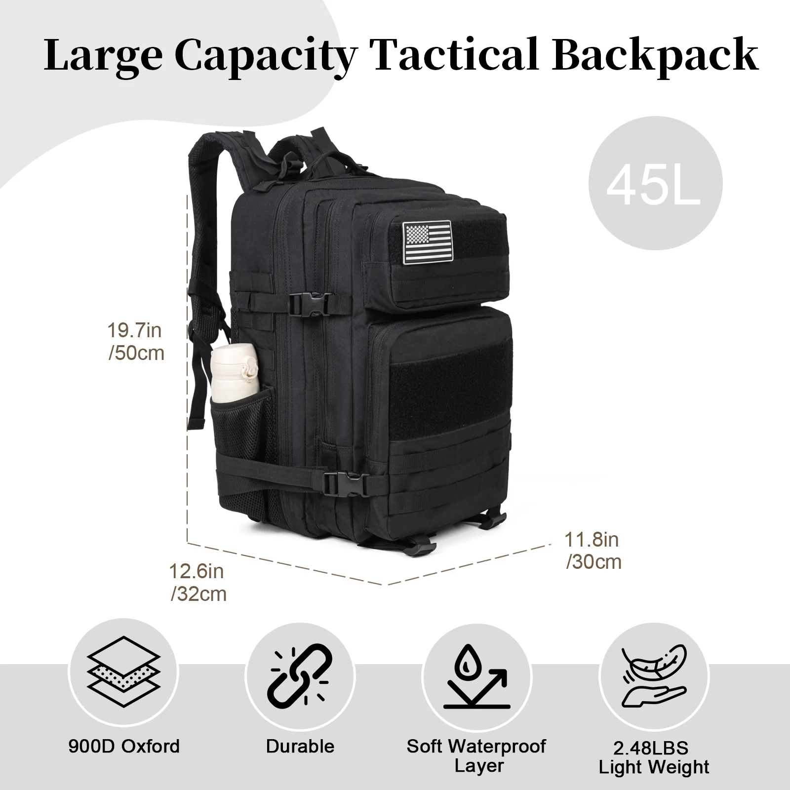 Mochila Tática Militar de 60L  - Sports Equipment Bag avaliação e preço